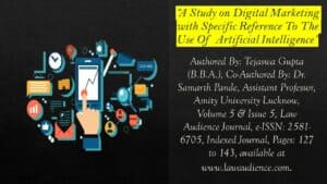 Read more about the article A Study on Digital Marketing with Specific Reference To The Use Of Artificial Intelligence