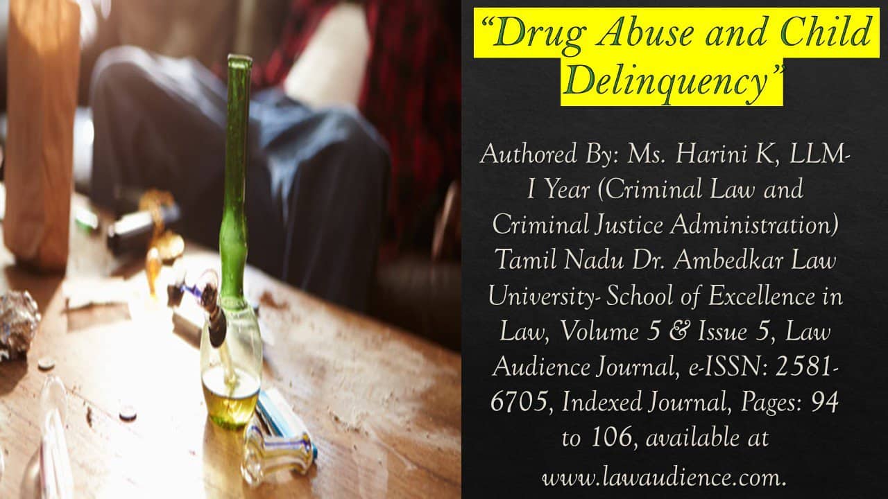 Drug Abuse and Child Delinquency