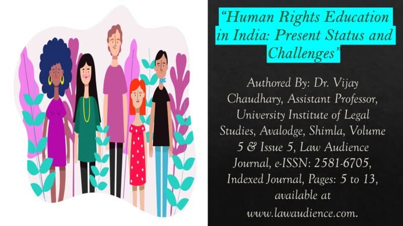 Human Rights Education in India: Present Status and Challenges