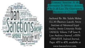 Read more about the article Economic Sanction As An Alternative To Military Actions: Who Is At Loss The Government, Businesses or Civilians