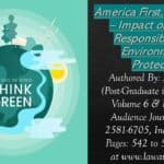 America First, Planet Last – Impact on Shared Responsibility For Environmental Protection