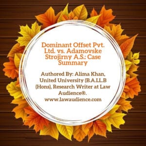 Read more about the article Dominant Offset Pvt. Ltd. vs. Adamovske Strojirny A.S.: Case Summary