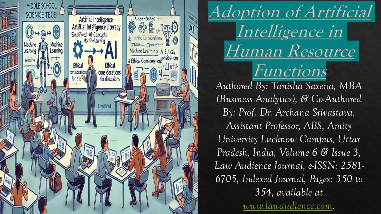 Adoption of Artificial Intelligence in Human Resource Functions