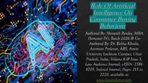 Read more about the article Role Of Artificial Intelligence On Consumer Buying Behaviour