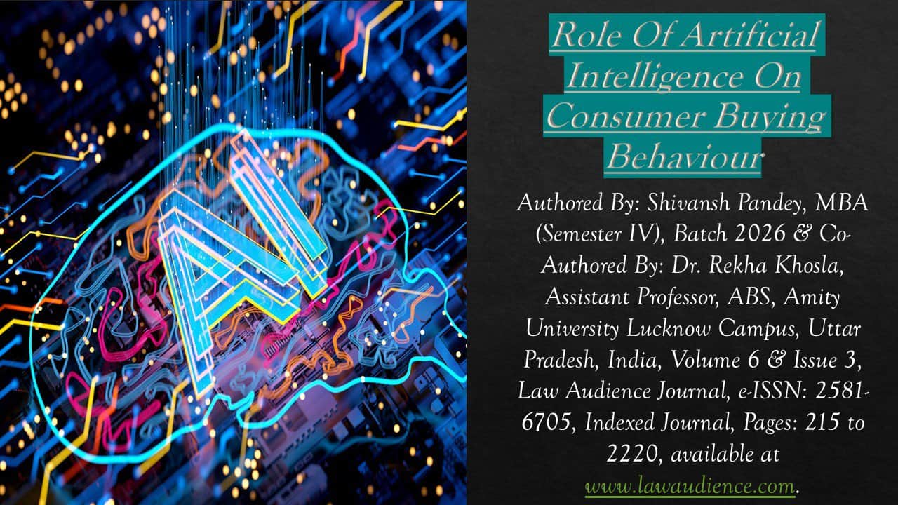 Role Of Artificial Intelligence On Consumer Buying Behaviour