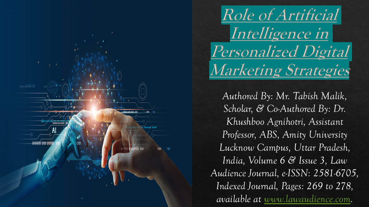 Role of Artificial Intelligence in Personalized Digital Marketing Strategies