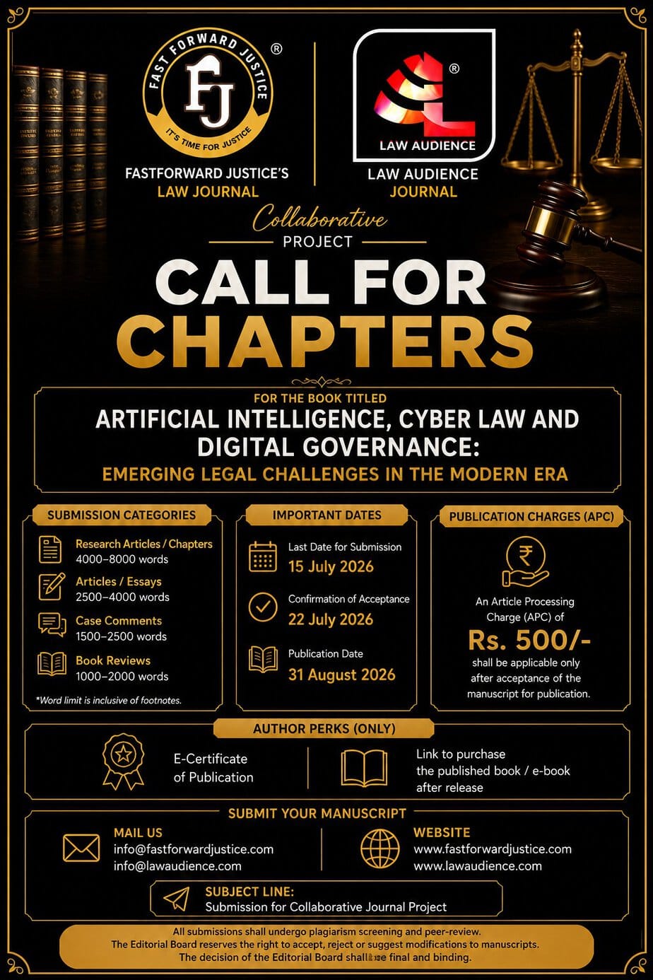 Call for Chapters 2026: Artificial Intelligence, Cyber Law and Digital Governance – Submit by 15 July 2026